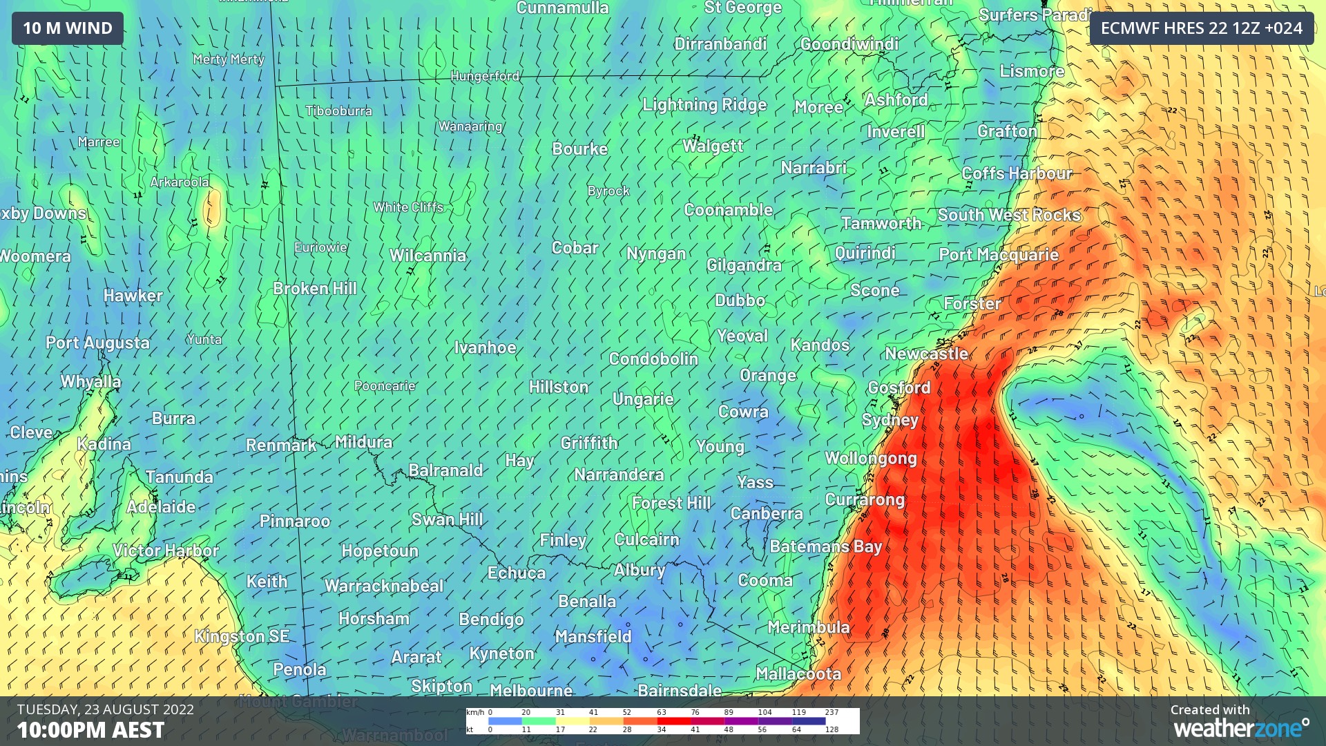 Temperatures plunging in southeastern Australia